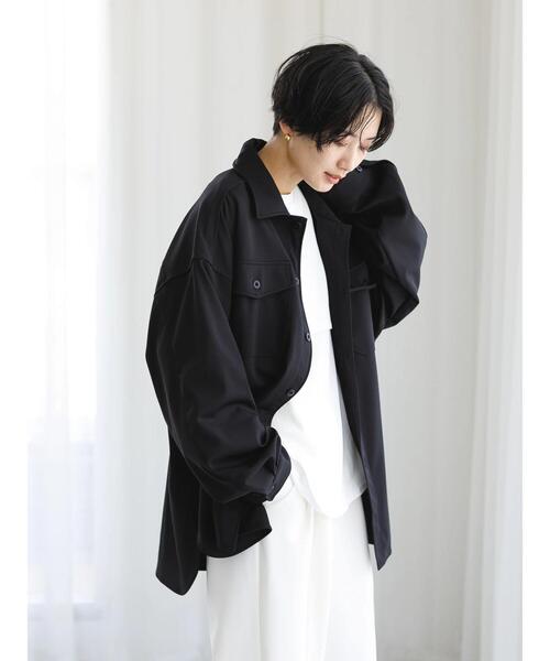 koe（コエ）の「ポンチCPOジャケット＊（ブルゾン・レディース・ブラック/アイボリー/グレー・M/S）」の10枚目の写真