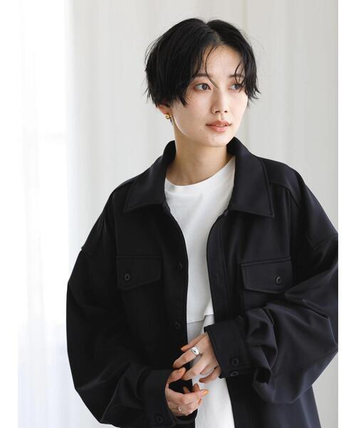 koe（コエ）の「ポンチCPOジャケット＊（ブルゾン・レディース・ブラック/アイボリー/グレー・M/S）」の11枚目の写真