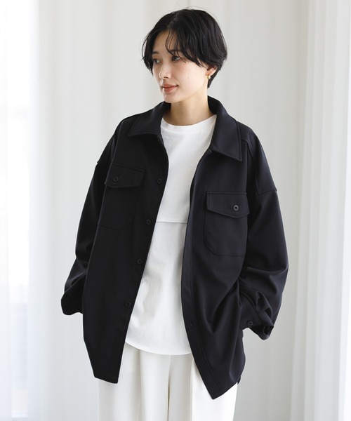 koe（コエ）の「ポンチCPOジャケット＊（ブルゾン・レディース・ブラック/アイボリー/グレー・M/S）」の3枚目の写真