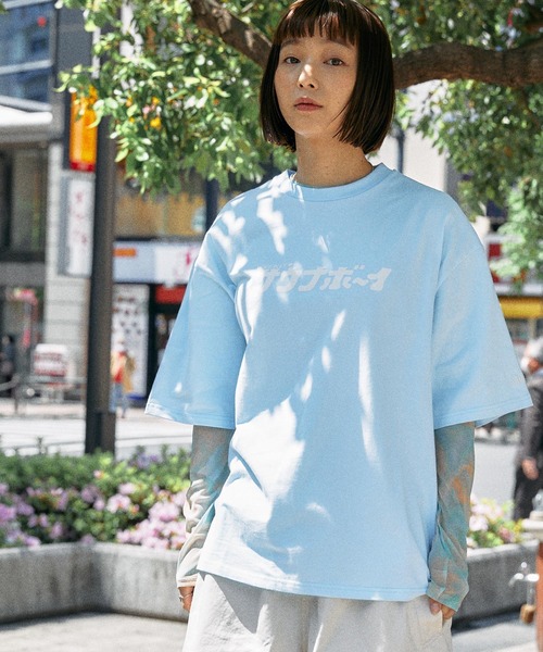 サウナボーイ(サウナボーイ)の「サウナボーイ 別注 ロゴ刺繍 プリントデザイン ビッグシルエット半袖カットソー(Tシャツ/カットソー・メンズ・ホワイト/ライトブルー/ブラック/ベージュ/グリーン系その他/ホワイト系その他2/ホワイト系その他3/ブラック系その他2/ブラック系その他3/ベージュ系その他2/ベージュ系その他3/グリーン系その他2/グリーン系その他3/ブルー系その他2/ブルー系その他3・M/L)」の13枚目の写真