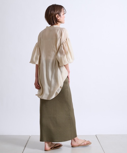 DouDou(ドゥドゥ)の「【WEB限定】【前後2WAY】バックボタンタックブラウス(シャツ/ブラウス・レディース・ベージュ/グリーン/ホワイト・FREE)」の11枚目の写真