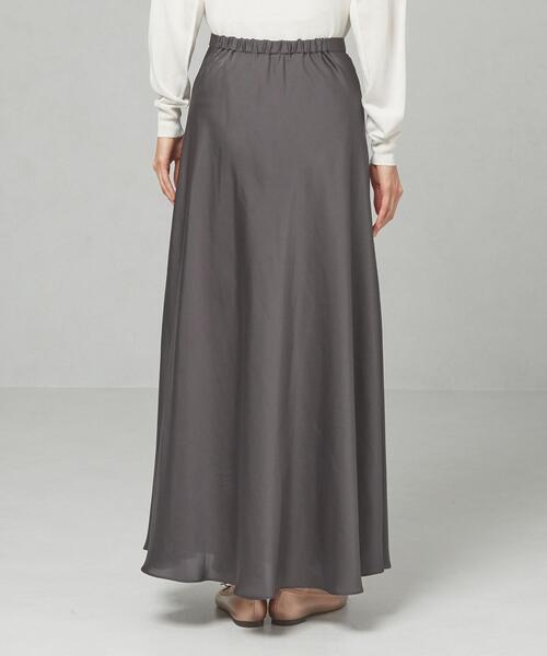 closet story（クローゼットストーリー）の「＜closet story＞□CSC サテン サーキュラー マキシスカート -手洗い可能-（スカート・レディース・イエロー/ダークグレー・FREE）」の3枚目の写真