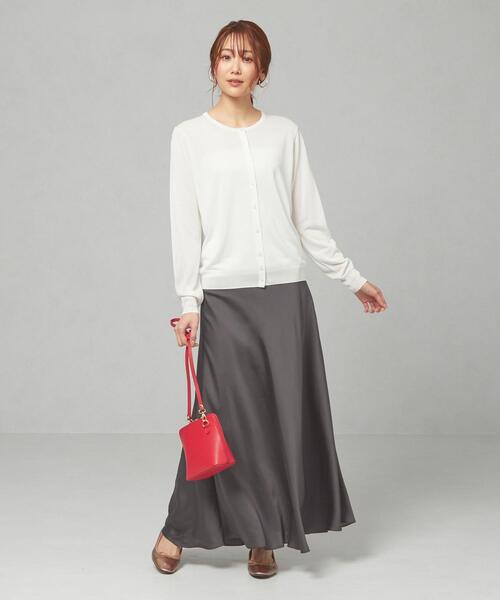 closet story（クローゼットストーリー）の「＜closet story＞□CSC サテン サーキュラー マキシスカート -手洗い可能-（スカート・レディース・イエロー/ダークグレー・FREE）」の6枚目の写真