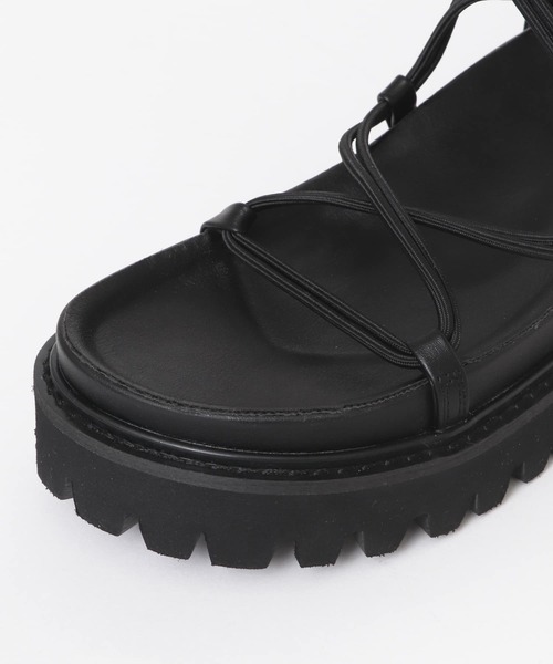 SENSE OF PLACE by URBAN RESEARCH（センスオブプレイスバイアーバンリサーチ）の「クロスストラッププラットフォームサンダル（サンダル・レディース・ライトブルー/ブラック/ベージュ・MEDIUM/SMALL/LARGE）」の6枚目の写真