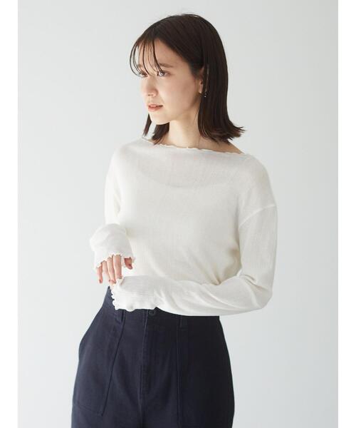 Green　Parks（グリーンパークス）の「シアーインナー＊（タンクトップ・レディース・オフホワイト/オレンジ/ライトグレー/ブラック・FREE）」の5枚目の写真