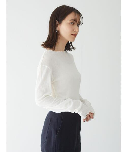 Green　Parks（グリーンパークス）の「シアーインナー＊（タンクトップ・レディース・オフホワイト/オレンジ/ライトグレー/ブラック・FREE）」の6枚目の写真