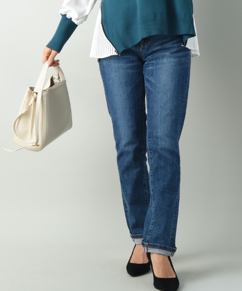 SOMETHING（サムシング）の「【SOMETHING】ＴＡＰＥＲＥＤ　ＳＴＲＡＩＧＨＴ（デニムパンツ・レディース・ベージュ/ブラウン/ブルー・SMALL/MEDIUM）」の3枚目の写真