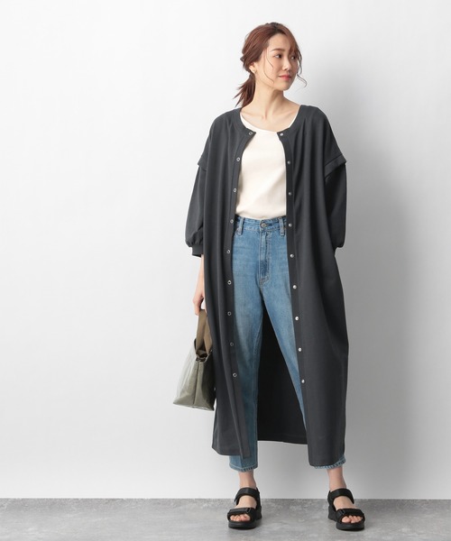 GLOBAL WORK(グローバルワーク)の「マルチWAYカットワンピース/937183(ワンピース・レディース・サックスブルー/ダークグレー/ライトベージュ・FREE)」の4枚目の写真