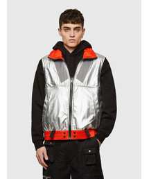 DIESEL | メンズ ジャケット ベスト リバーシブル シャイニーカラー グラフィックパッチ(ブルゾン)