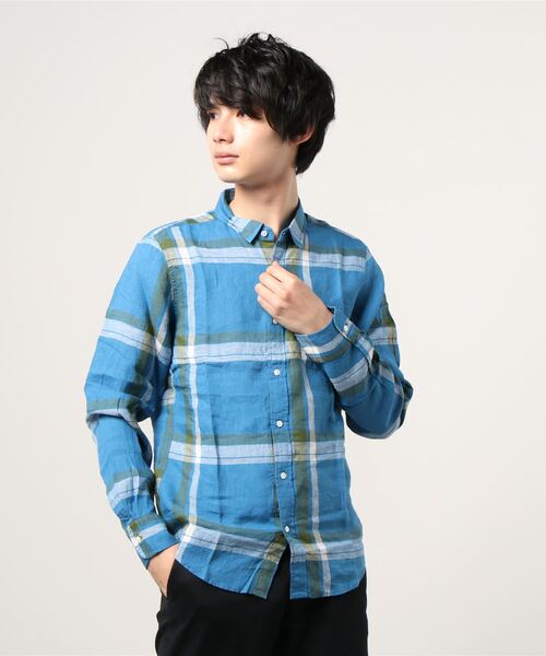 DETAILS(ディテールズ)の「DETAILS/ Herdmans社リネンシャツ(シャツ/ブラウス・メンズ・ネイビー/ベージュ・LARGE/MEDIUM)」の2枚目の写真