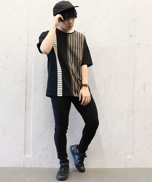 COMME CA ISM(コムサイズム)の「異素材 コンビTシャツ(Tシャツ/カットソー・メンズ・ホワイト/ブラック・MEDIUM/LARGE/X-LARGE)」の6枚目の写真