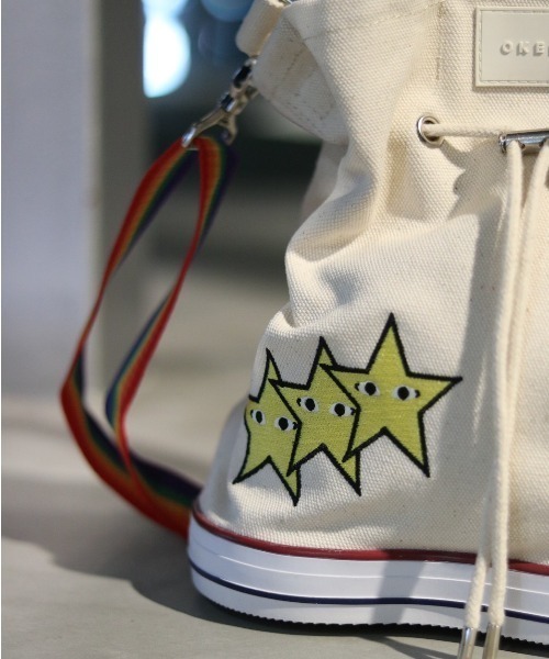 OKERU(オケル)の「OKERU/オケル/別注2way巾着バッグ/C-2(ショルダーバッグ・レディース・ホワイト/ブラック/カーキ・FREE)」の8枚目の写真