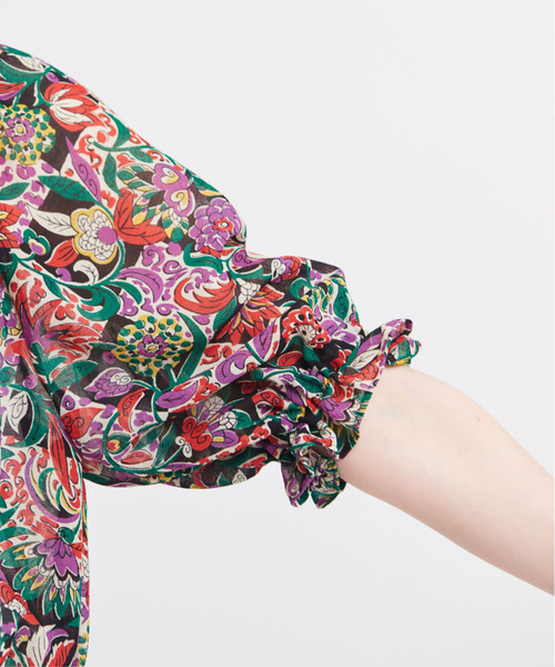 Dot＆Stripes CHILD WOMAN（ドットアンドストライプス　チャイルドウーマン）の「☆エスニックフラワーパフスリーブ ジャンプスーツ（サロペット/オーバーオール・レディース・ブラック・FREE）」の18枚目の写真