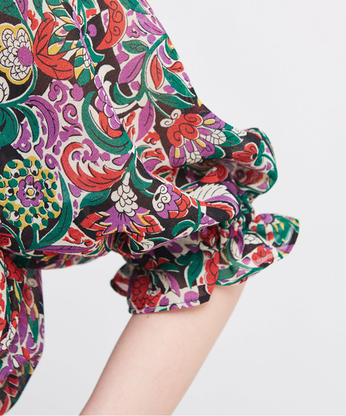 Dot＆Stripes CHILD WOMAN（ドットアンドストライプス　チャイルドウーマン）の「☆エスニックフラワーパフスリーブ ジャンプスーツ（サロペット/オーバーオール・レディース・ブラック・FREE）」の20枚目の写真