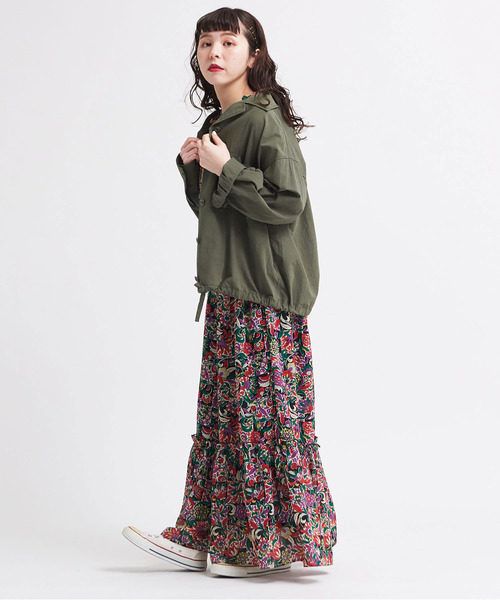 Dot＆Stripes CHILD WOMAN（ドットアンドストライプス　チャイルドウーマン）の「☆エスニックフラワーパフスリーブ ジャンプスーツ（サロペット/オーバーオール・レディース・ブラック・FREE）」の10枚目の写真