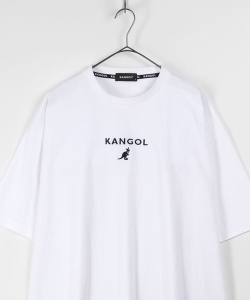 KANGOL（カンゴール）の「【KANGOL/カンゴール】ワンポイント ブランドロゴ刺繍Tシャツ ビッグシルエット（Tシャツ/カットソー・メンズ・ブラック/ベージュ/オフホワイト/オリーブ/ブルー・M/L/XL）」の2枚目の写真