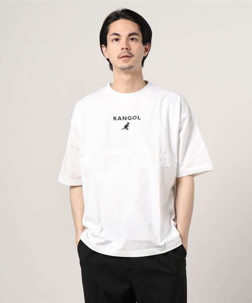 KANGOL（カンゴール）の「【KANGOL/カンゴール】ワンポイント ブランドロゴ刺繍Tシャツ ビッグシルエット（Tシャツ/カットソー・メンズ・ブラック/ベージュ/オフホワイト/オリーブ/ブルー・M/L/XL）」の11枚目の写真