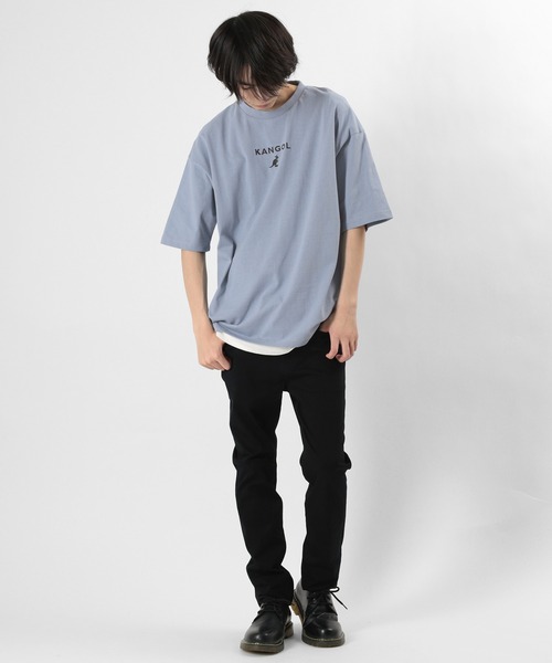 KANGOL（カンゴール）の「【KANGOL/カンゴール】ワンポイント ブランドロゴ刺繍Tシャツ ビッグシルエット（Tシャツ/カットソー・メンズ・ブラック/ベージュ/オフホワイト/オリーブ/ブルー・M/L/XL）」の22枚目の写真
