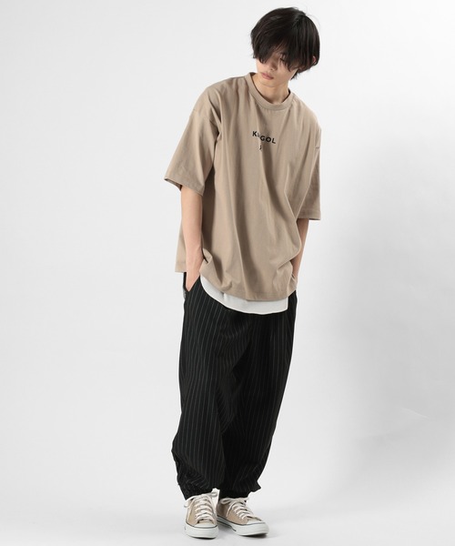 KANGOL（カンゴール）の「【KANGOL/カンゴール】ワンポイント ブランドロゴ刺繍Tシャツ ビッグシルエット（Tシャツ/カットソー・メンズ・ブラック/ベージュ/オフホワイト/オリーブ/ブルー・M/L/XL）」の20枚目の写真