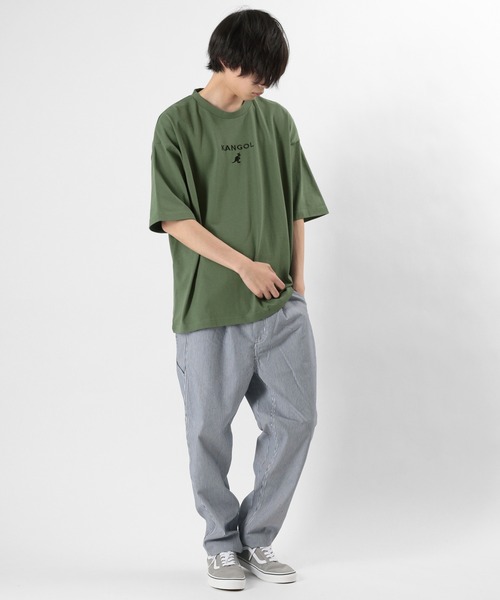 KANGOL（カンゴール）の「【KANGOL/カンゴール】ワンポイント ブランドロゴ刺繍Tシャツ ビッグシルエット（Tシャツ/カットソー・メンズ・ブラック/ベージュ/オフホワイト/オリーブ/ブルー・M/L/XL）」の21枚目の写真