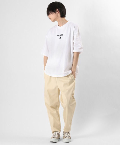 KANGOL（カンゴール）の「【KANGOL/カンゴール】ワンポイント ブランドロゴ刺繍Tシャツ ビッグシルエット（Tシャツ/カットソー・メンズ・ブラック/ベージュ/オフホワイト/オリーブ/ブルー・M/L/XL）」の18枚目の写真