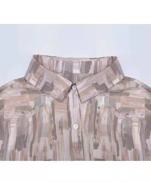 Jewelobe（ジュエローブ）の「水彩柄オーバーシャツ（シャツ/ブラウス・レディース・グリーン/ブルー/ピンク・FREE）」の21枚目の写真