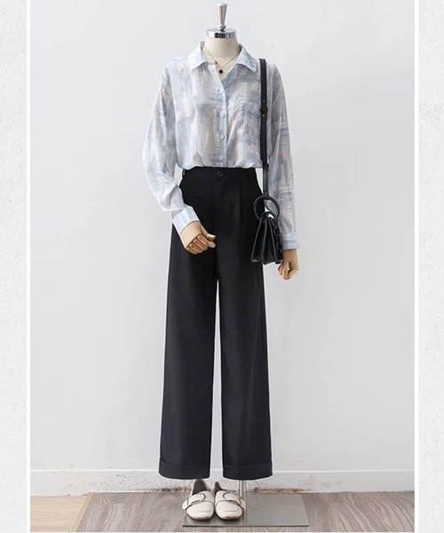 Jewelobe（ジュエローブ）の「水彩柄オーバーシャツ（シャツ/ブラウス・レディース・グリーン/ブルー/ピンク・FREE）」の9枚目の写真