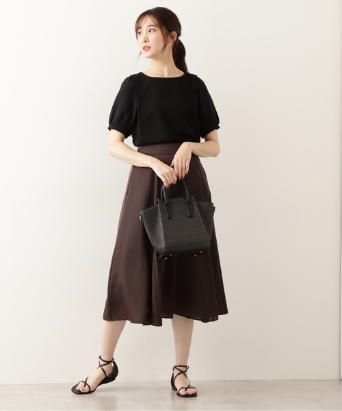 NATURAL BEAUTY BASIC（ナチュラルビューティーベーシック）の「シアーサテンゴアードスカート（スカート・レディース・ブルー/ベージュ/ブラウン・MEDIUM/X-SMALL/SMALL）」の13枚目の写真