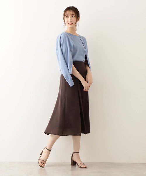 NATURAL BEAUTY BASIC（ナチュラルビューティーベーシック）の「シアーサテンゴアードスカート（スカート・レディース・ブルー/ベージュ/ブラウン・MEDIUM/X-SMALL/SMALL）」の14枚目の写真