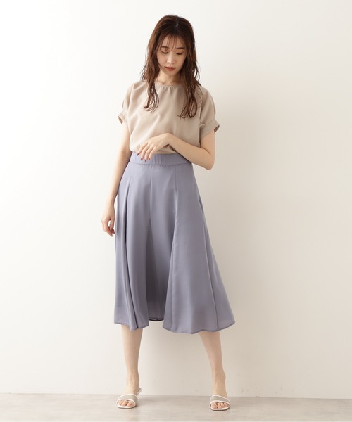 NATURAL BEAUTY BASIC（ナチュラルビューティーベーシック）の「シアーサテンゴアードスカート（スカート・レディース・ブルー/ベージュ/ブラウン・MEDIUM/X-SMALL/SMALL）」の7枚目の写真