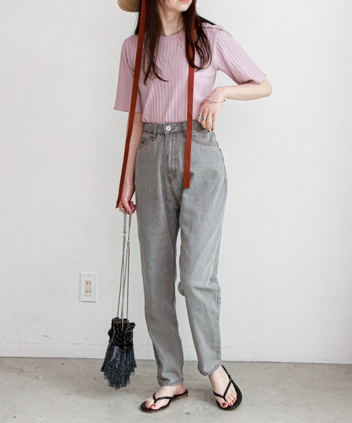 feepur（フェピュール）の「デニム＆ツイルマムパンツ（デニムパンツ・レディース・ブラック/オフホワイト/ブルー/シルバーグレー・SMALL/MEDIUM）」の11枚目の写真