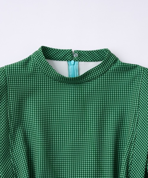 WHO'S WHO gallery(フーズフーギャラリー)の「ペザントスリーブ半袖ミニワンピ(シャツワンピース・レディース・グリーン/オレンジ・FREE)」の17枚目の写真