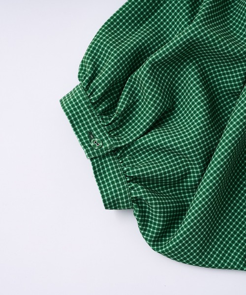 WHO'S WHO gallery(フーズフーギャラリー)の「ペザントスリーブ半袖ミニワンピ(シャツワンピース・レディース・グリーン/オレンジ・FREE)」の20枚目の写真