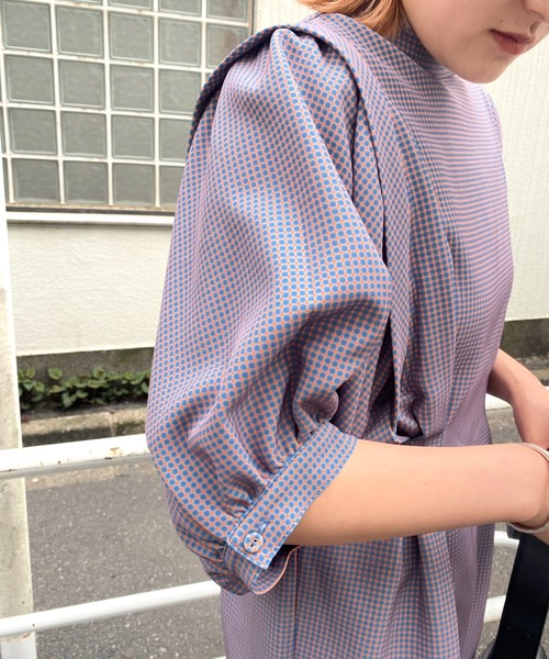 WHO'S WHO gallery(フーズフーギャラリー)の「ペザントスリーブ半袖ミニワンピ(シャツワンピース・レディース・グリーン/オレンジ・FREE)」の11枚目の写真