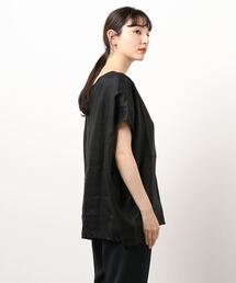 【新品】mizuiroind ブロックチェックコクーンプルオーバー リネン 麻 9/16(火)12:00販売終了】mizuiro ind ボートネックコクーンプル