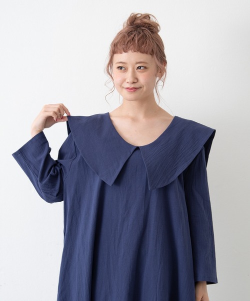 merlot ワンピース　２点まとめ売り ビッグセーラーカラーゆるっとワンピース（ワンピース）｜MERLOT