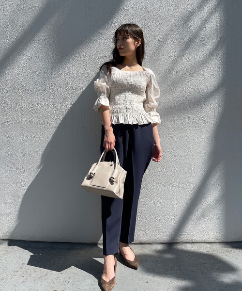 CAST:（キャストコロン）の「ノットハンドルファスナートート（ハンドバッグ・レディース・シルバー/ベージュ・FREE）」の10枚目の写真