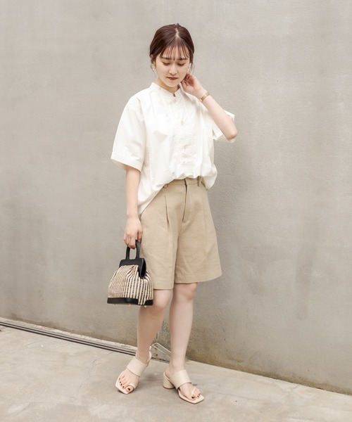 CAPRICIEUX LE'MAGE（カプリシューレマージュ）の「コットンハーフパンツ（その他パンツ・レディース・ブラック/ベージュ・36/38）」の8枚目の写真