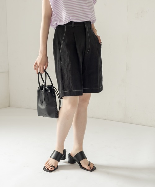 CAPRICIEUX LE'MAGE（カプリシューレマージュ）の「コットンハーフパンツ（その他パンツ・レディース・ブラック/ベージュ・36/38）」の15枚目の写真