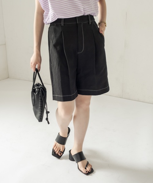 CAPRICIEUX LE'MAGE（カプリシューレマージュ）の「コットンハーフパンツ（その他パンツ・レディース・ブラック/ベージュ・36/38）」の21枚目の写真