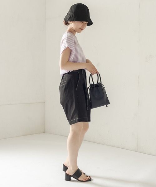 CAPRICIEUX LE'MAGE（カプリシューレマージュ）の「コットンハーフパンツ（その他パンツ・レディース・ブラック/ベージュ・36/38）」の5枚目の写真