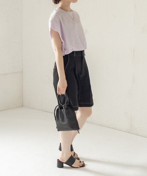 CAPRICIEUX LE'MAGE（カプリシューレマージュ）の「コットンハーフパンツ（その他パンツ・レディース・ブラック/ベージュ・36/38）」の12枚目の写真