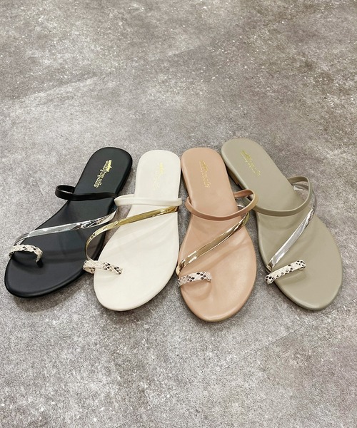 apres jour mignon(アプレジュールミニョン)の「デザインフラットサンダル【ZOZOTOWN限定アイテム】(サンダル・レディース・ベージュ/アイボリー/ミント/ブラック・LARGE/SMALL/X-LARGE/MEDIUM)」の11枚目の写真