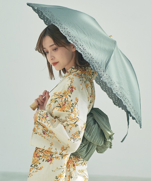 Dita(ディータ)の「パッチワークワンタッチ折り畳み日傘【TN】(折りたたみ傘・レディース・ブルー/カーキ/ブラック・FREE)」の1枚目の写真