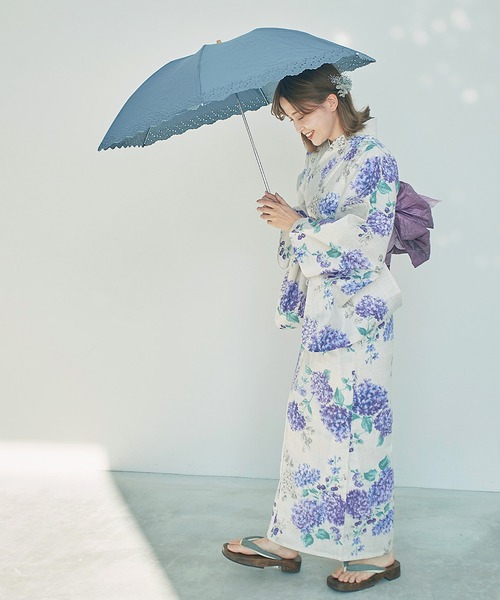 Dita(ディータ)の「パッチワークワンタッチ折り畳み日傘【TN】(折りたたみ傘・レディース・ブルー/カーキ/ブラック・FREE)」の12枚目の写真