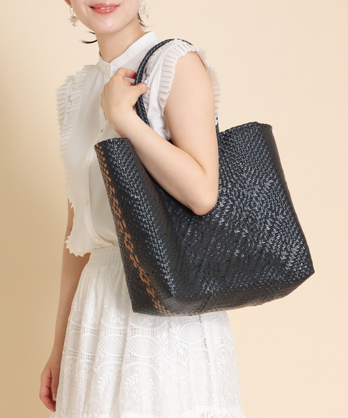 Jines（ジネス）の「Moon Bird☆メルカドバッグSIDE LINE M（ショルダーバッグ・レディース・ブラック/ホワイト・M）」の2枚目の写真