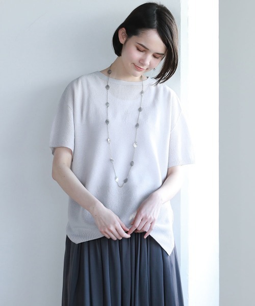 Pao de lo（パオデロ）の「美濃和紙ニット（ニット/セーター・レディース・グレー/オレンジ/チャコールグレー・9号/7号）」の3枚目の写真