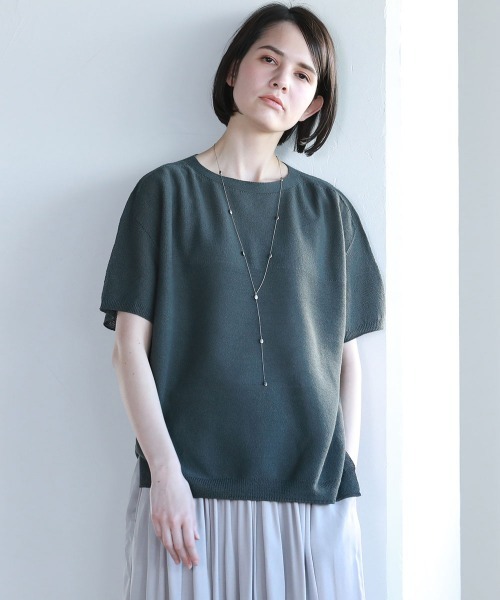 Pao de lo（パオデロ）の「美濃和紙ニット（ニット/セーター・レディース・グレー/オレンジ/チャコールグレー・9号/7号）」の2枚目の写真