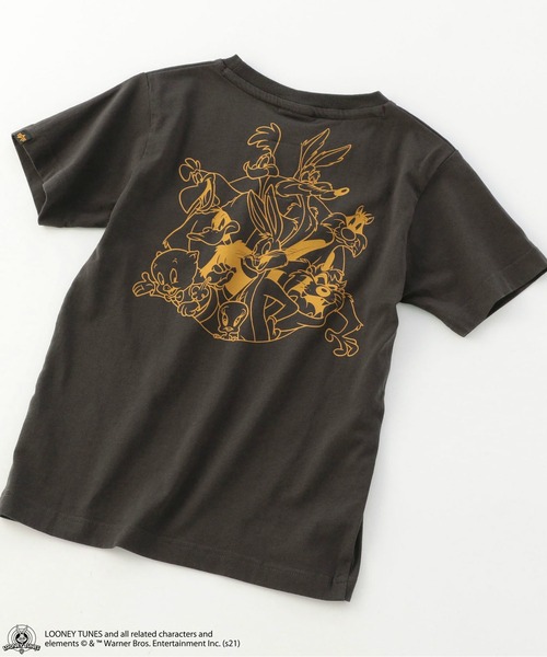 Alpha Industries（アルファインダストリーズ）の「キッズ LOONEY TUNES キャラクターバックプリント Tシャツ【110-150cm】（Tシャツ/カットソー・キッズ・ホワイト/ブラック/ベージュ系その他・140/150/130/110/120）」の2枚目の写真