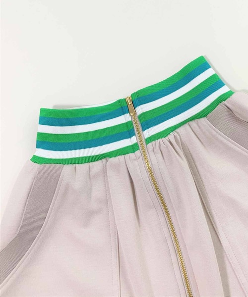 Q（キュー）の「バナルリブミモレスカート（スカート・レディース・ライトベージュ/ライトグレー・MEDIUM）」の5枚目の写真